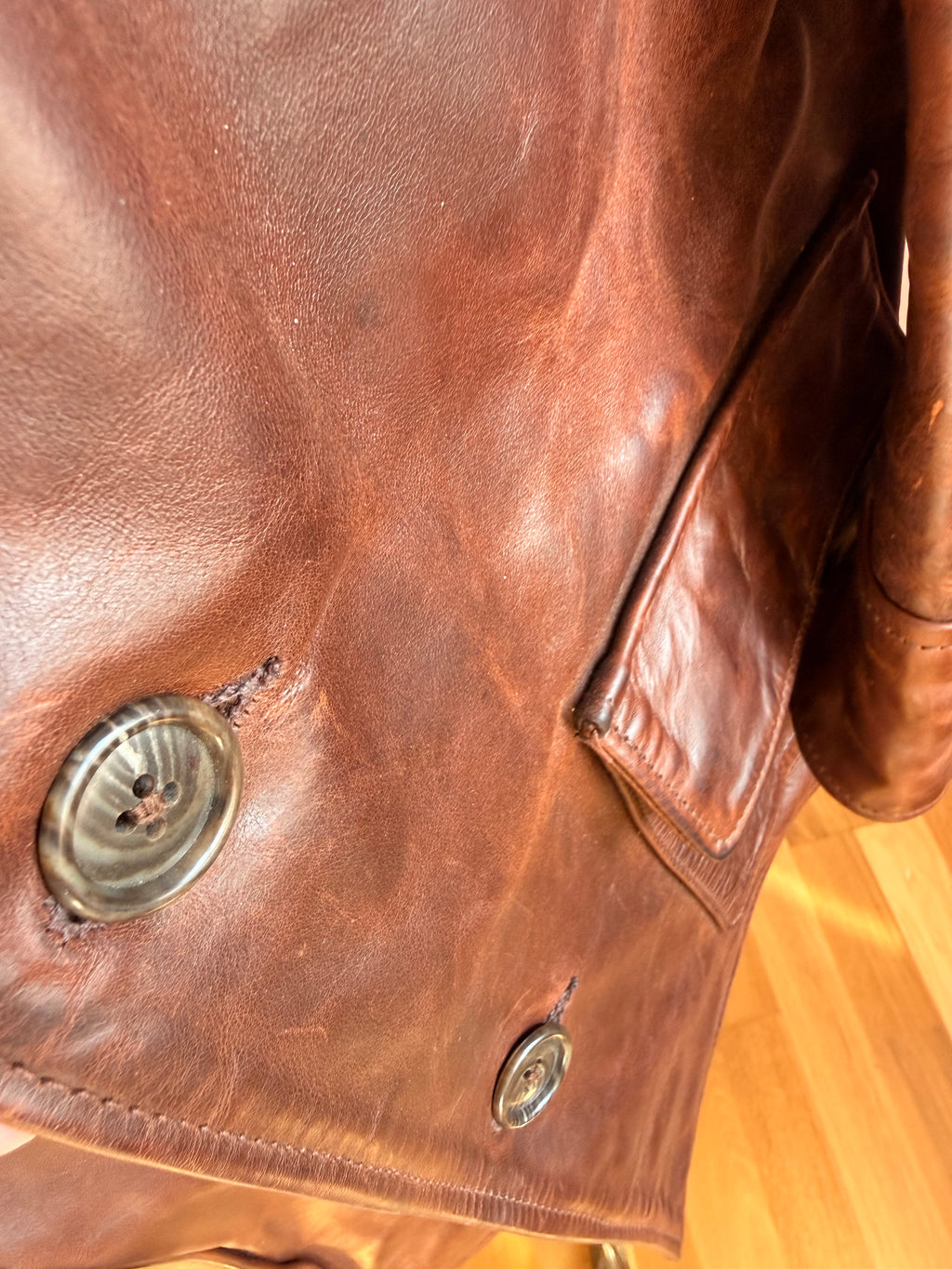 Aero Leather – Cheyenne Full-grain Horsehide Jacket – Cognac (UK 38 / EU 48)