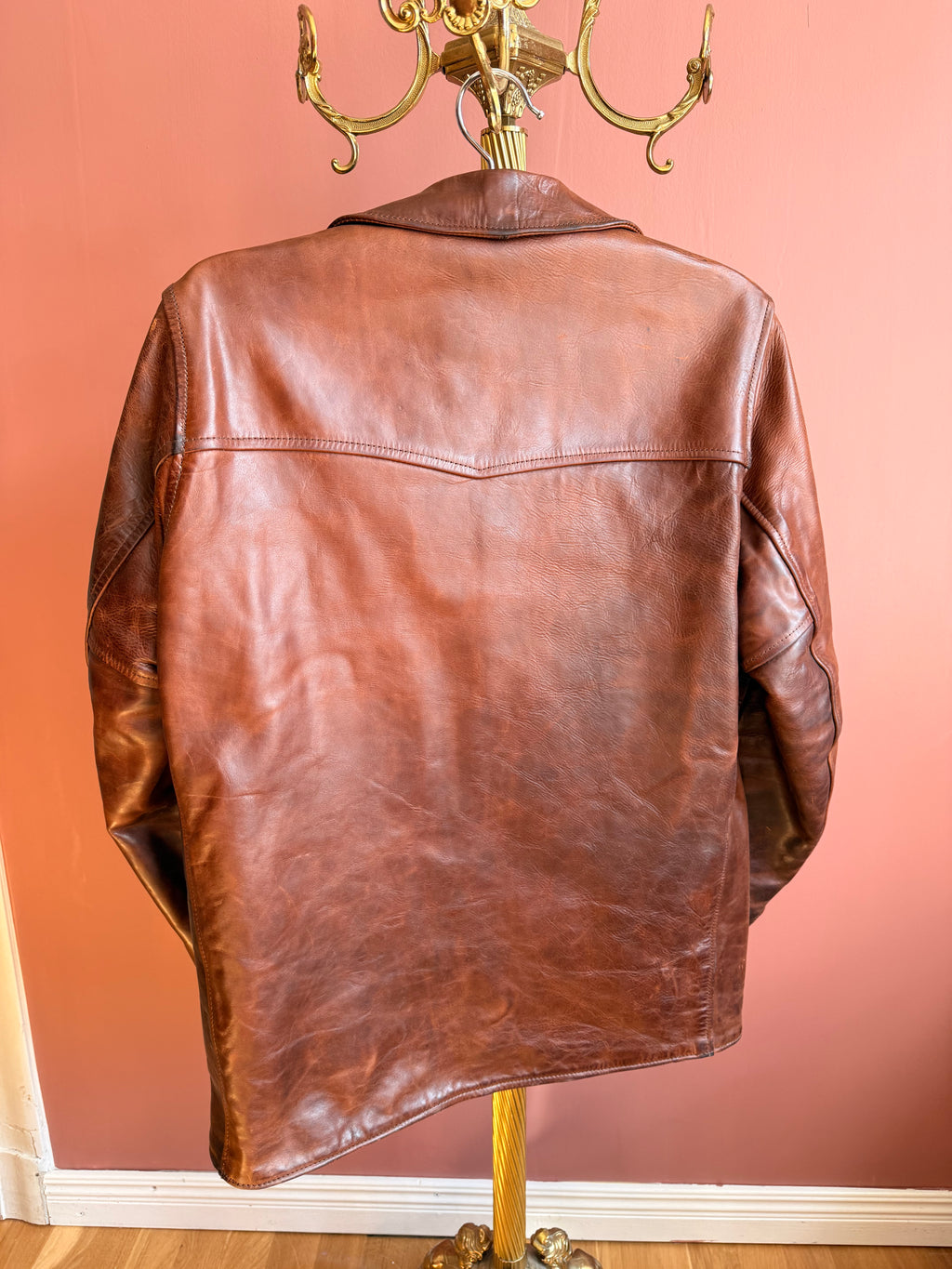 Aero Leather – Cheyenne Full-grain Horsehide Jacket – Cognac (UK 38 / EU 48)