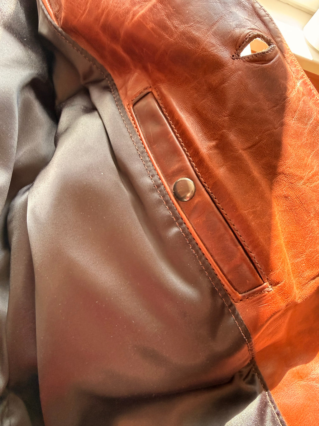 Aero Leather – Cheyenne Full-grain Horsehide Jacket – Cognac (UK 38 / EU 48)