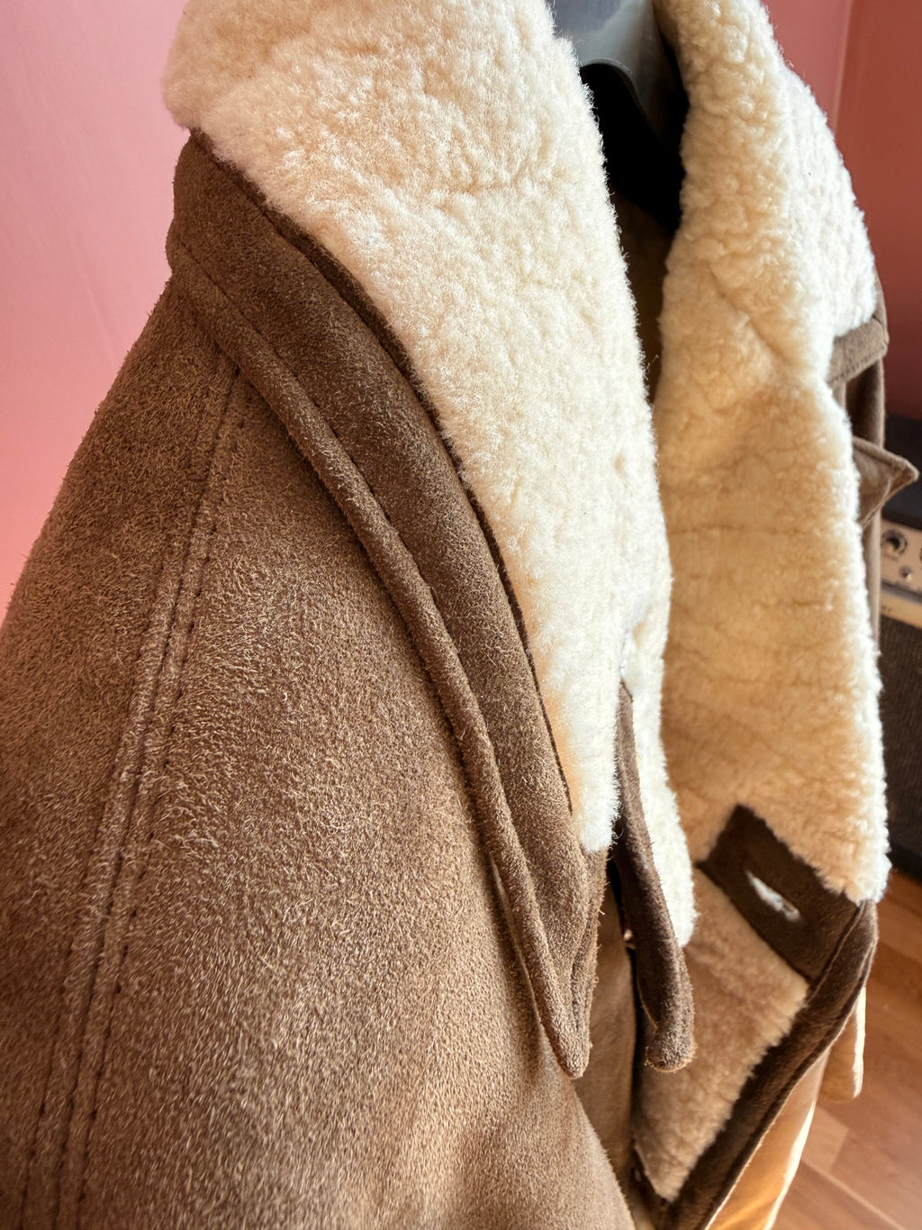 Olsson & Eriksson – Double Breasted Suede Coat – Brown (M, EU 48, 50)