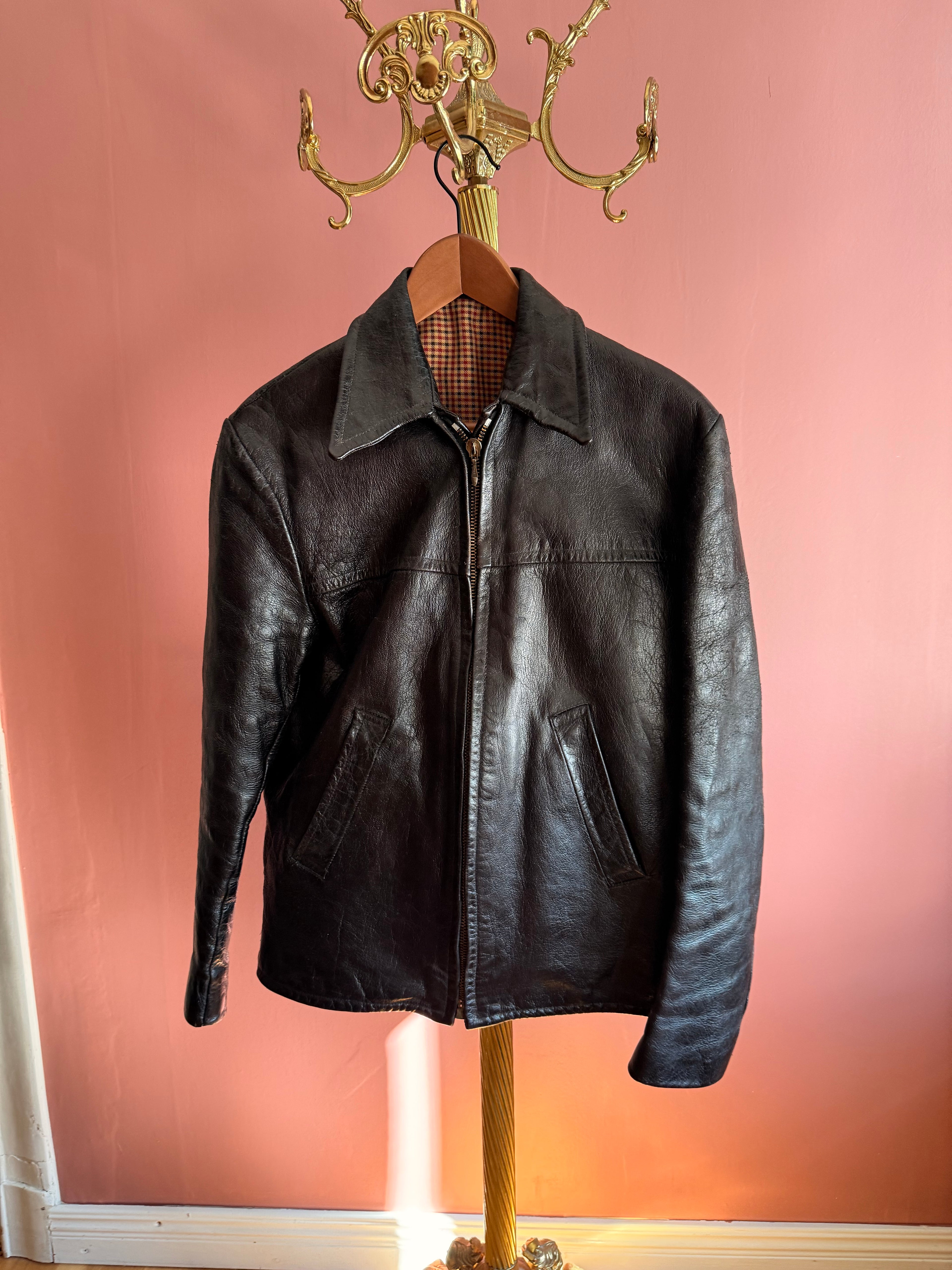 118 Second Läder – Dark Brown Goatskin Leather Jacket – Brown/Black (EU 48)