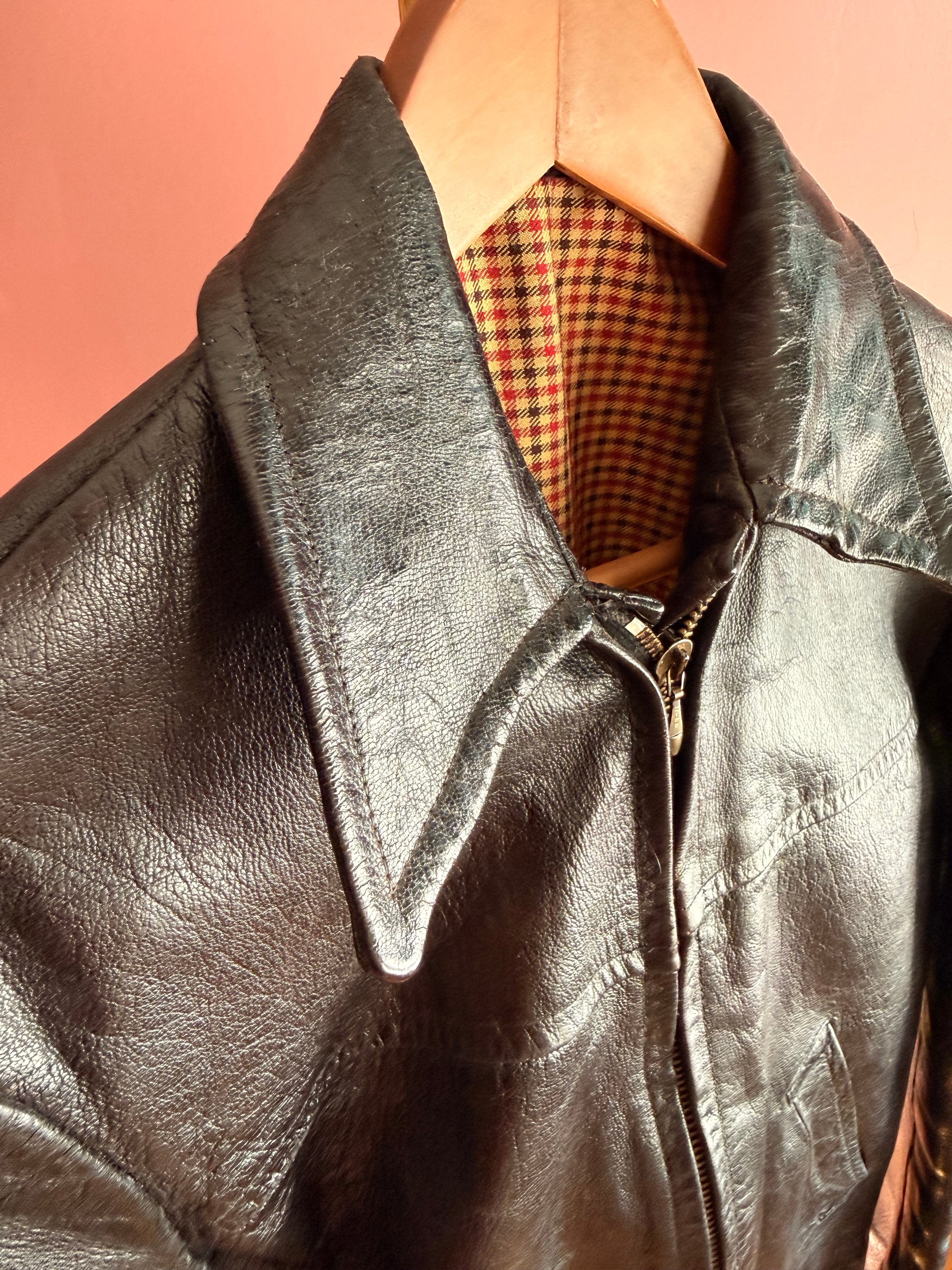 118 Second Läder – Dark Brown Goatskin Leather Jacket – Brown/Black (EU 48)