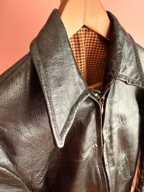 118 Second Läder – Dark Brown Goatskin Leather Jacket – Brown/Black (EU 48)