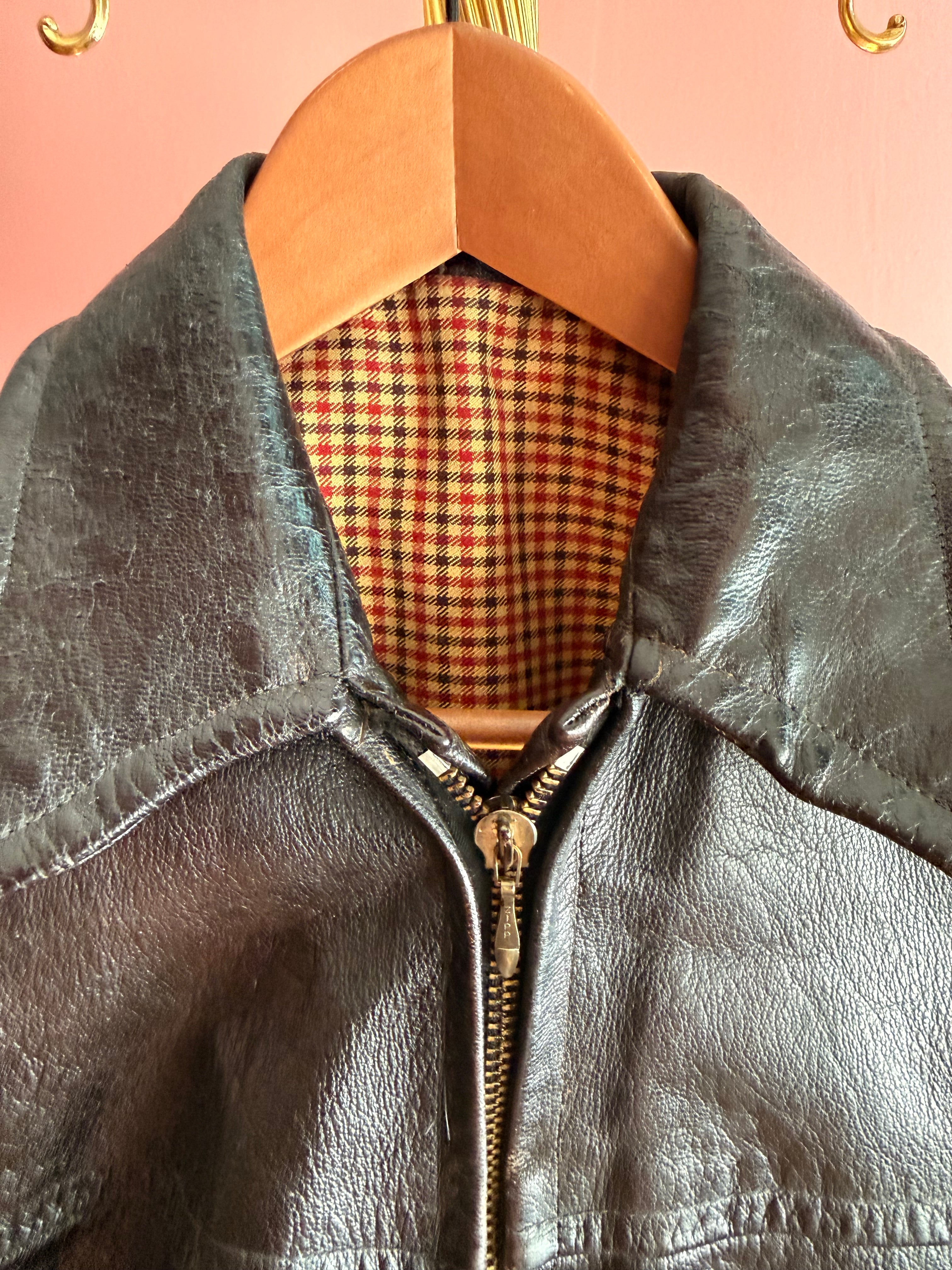 118 Second Läder – Dark Brown Goatskin Leather Jacket – Brown/Black (EU 48)