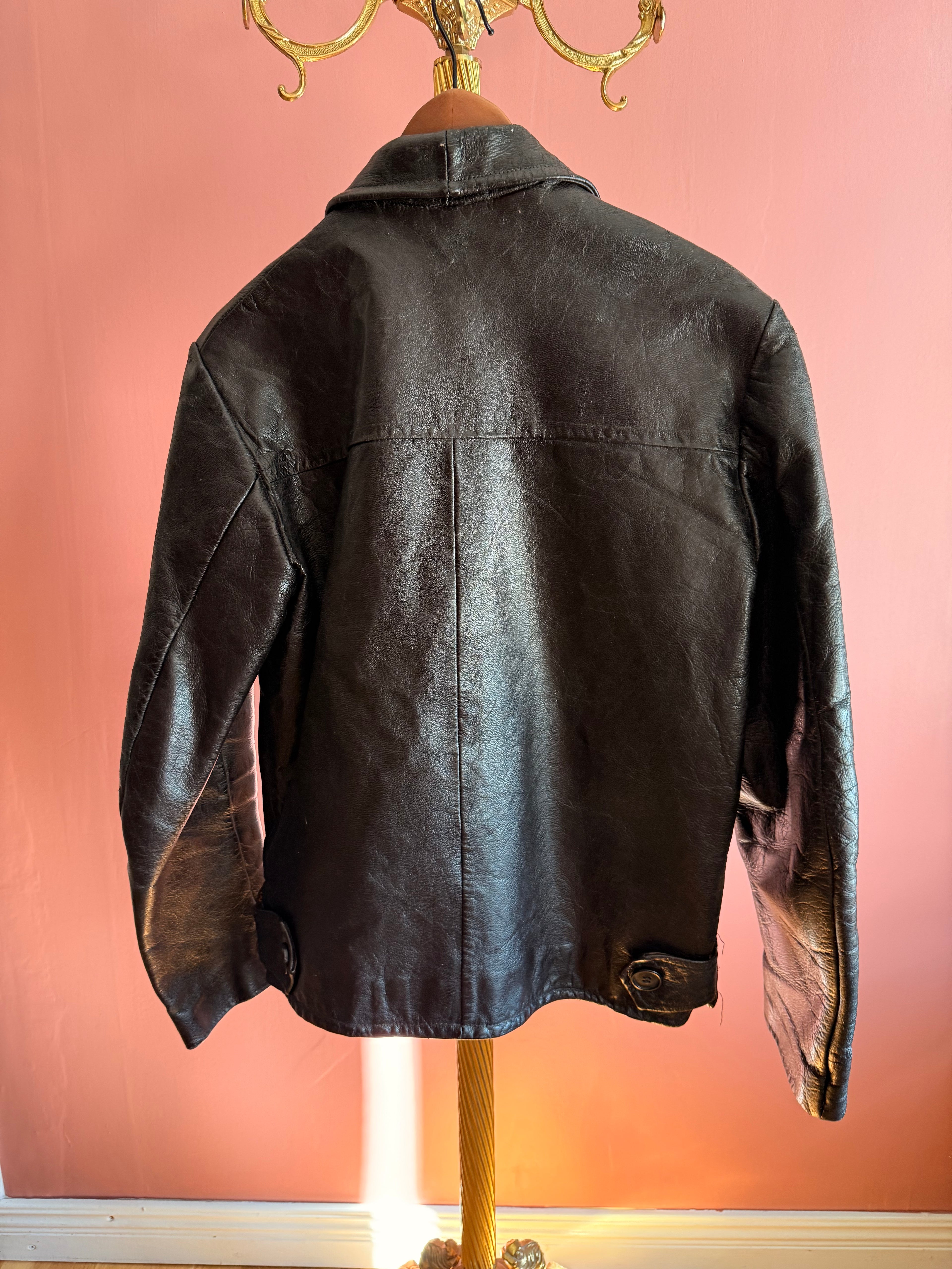 118 Second Läder – Dark Brown Goatskin Leather Jacket – Brown/Black (EU 48)
