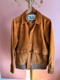 Nudie Jeans – Suede Bomber – Brown/Gold (EU 46 / S)