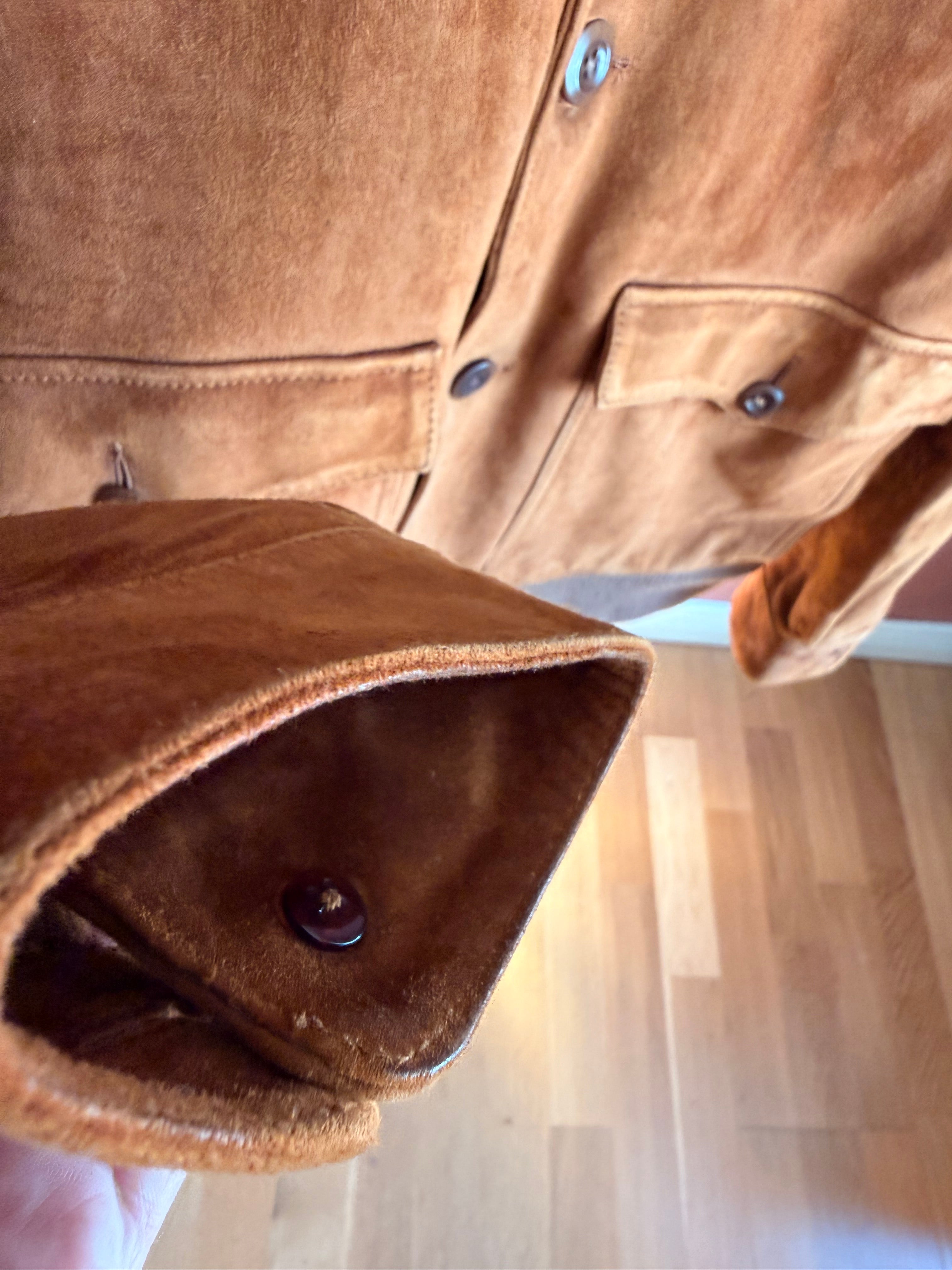 Nudie Jeans – Suede Bomber – Brown/Gold (EU 46 / S)
